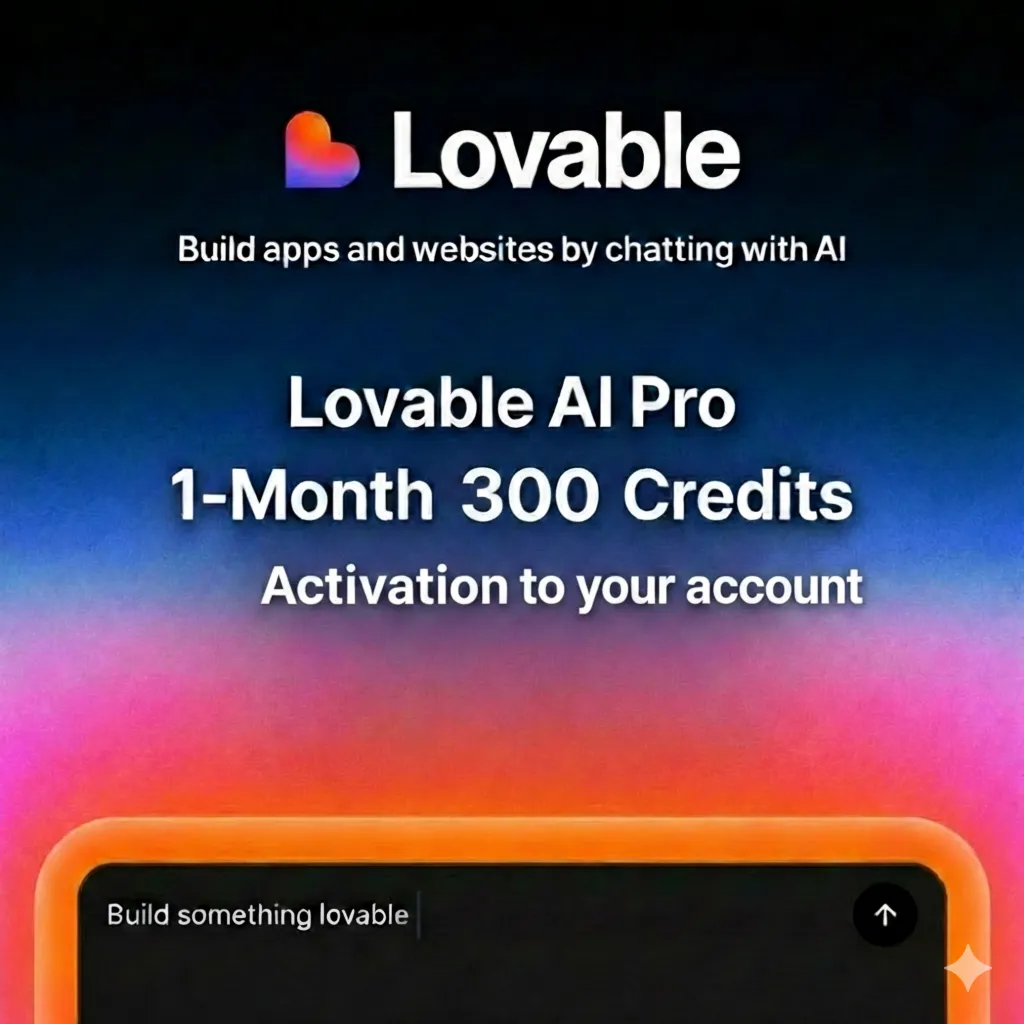 Lovable AI Pro – 300 Credits | Activation to your account