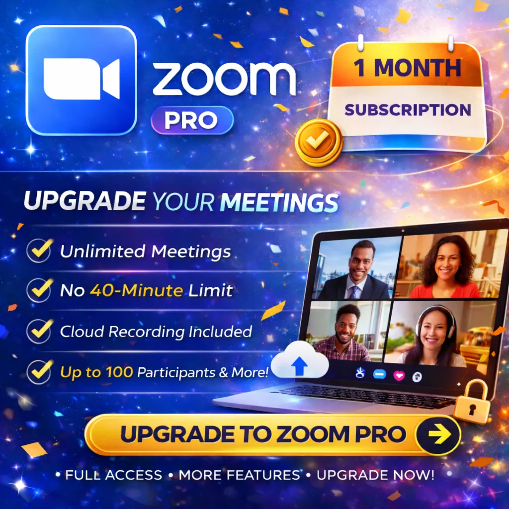 Zoom Pro 1 Month Private Account