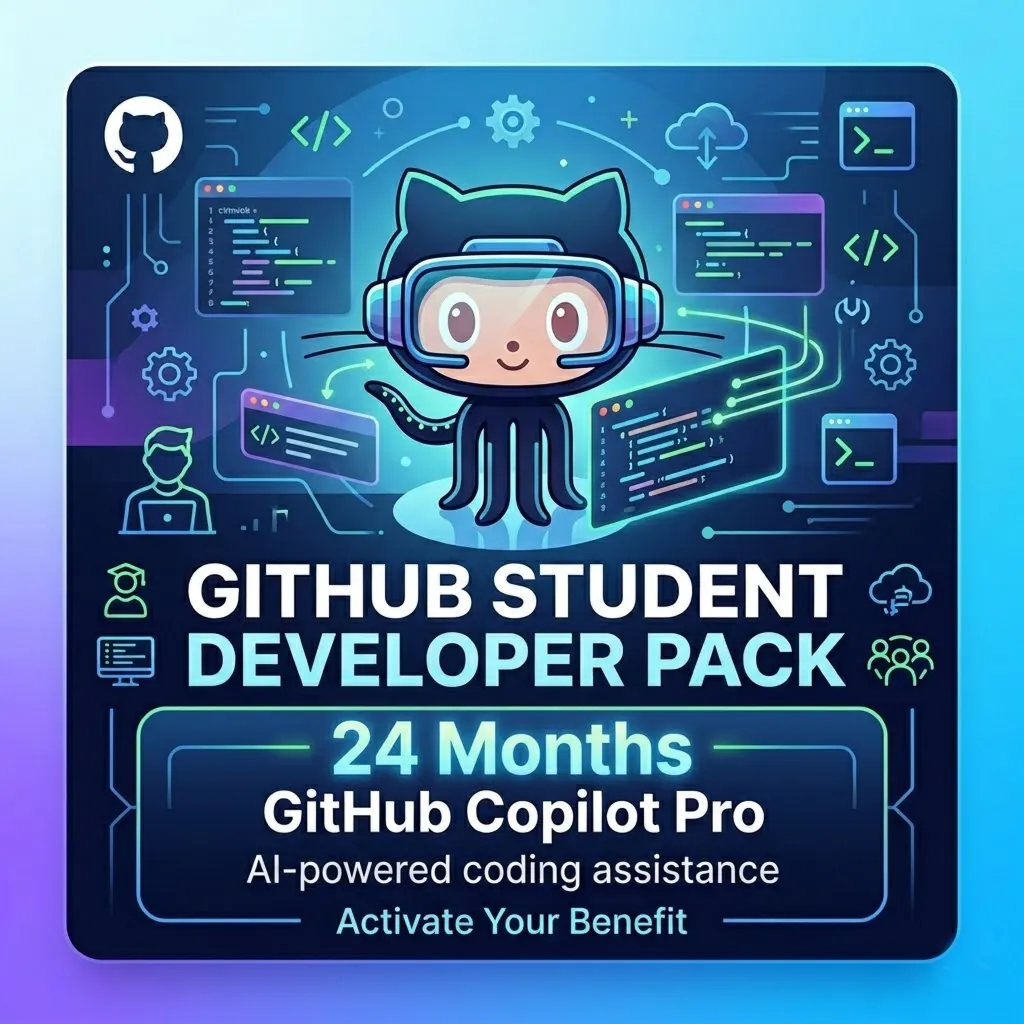 Пакет GitHub Student Developer Pack +  GitHub Copilot | 24 месяца | На вашем аккаунте