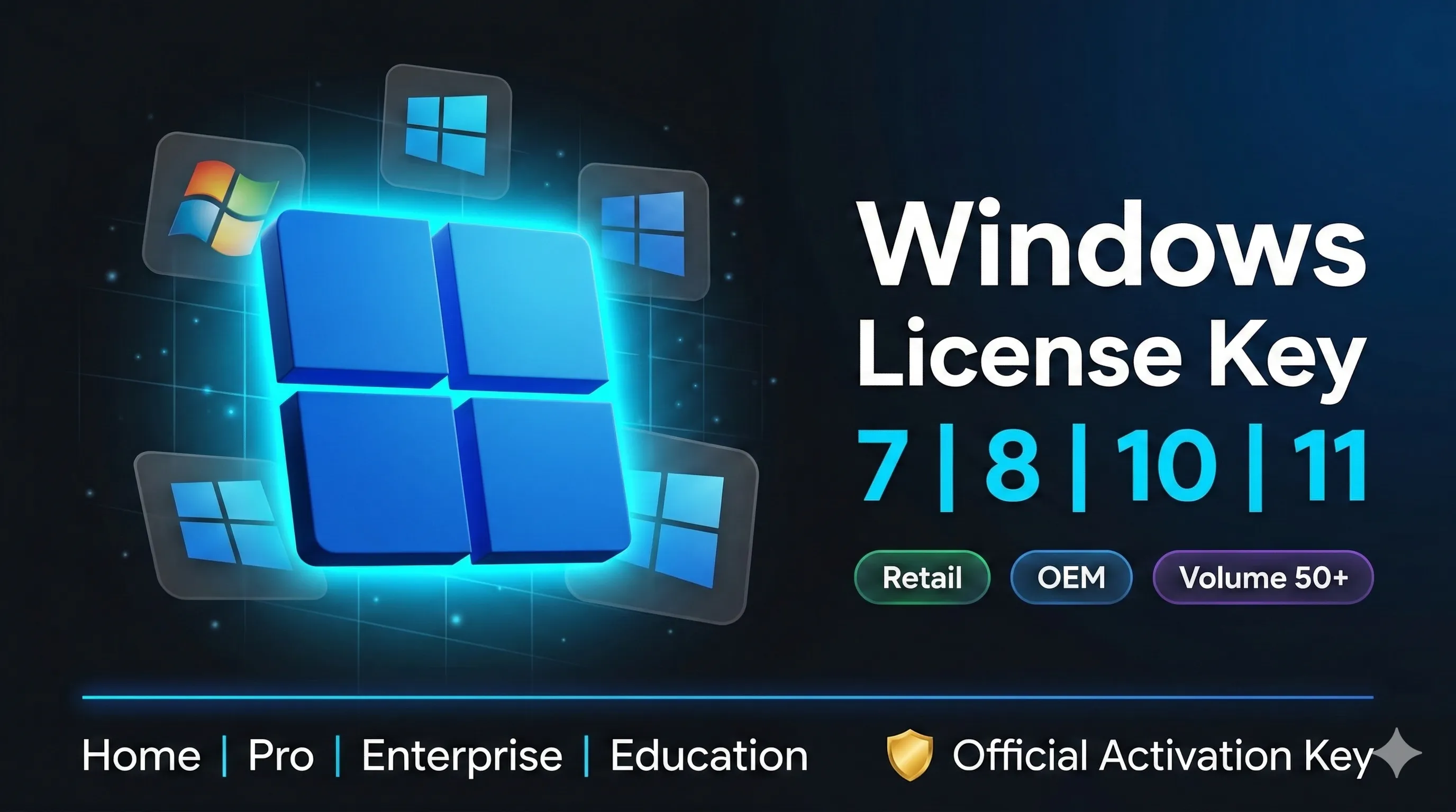 Ключ Windows 7 8 10 11 Retail OEM на 1 ПК