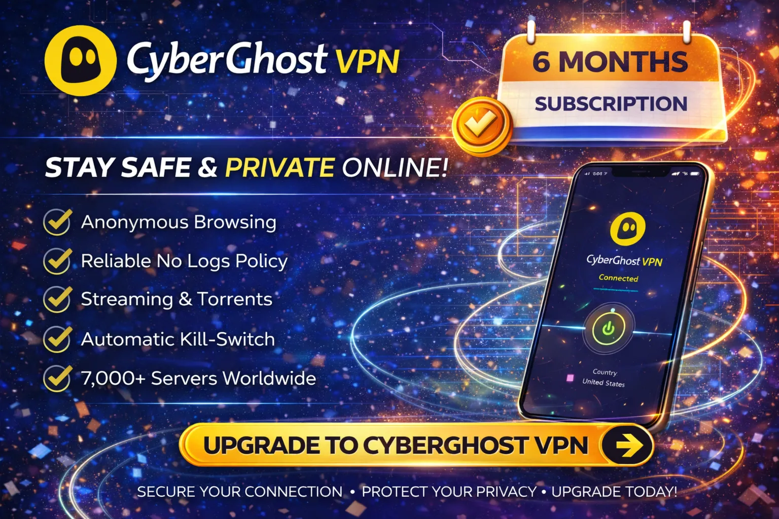 CyberGhost VPN 7 Devices, 6 Months - Multi Device Account