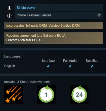 STEAM KEY - Discord Rich Me! Engine - [РФ + REGION FREE/GLOBAL] - Автодоставка