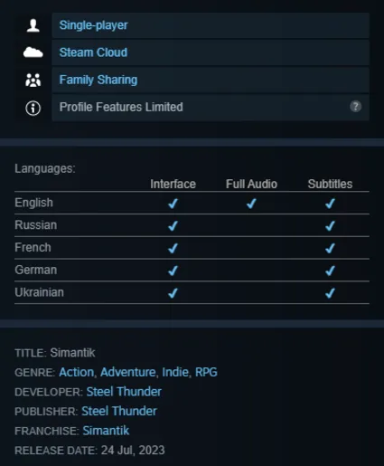 STEAM KEY - Simantik - [РФ + REGION FREE/GLOBAL] - Автодоставка