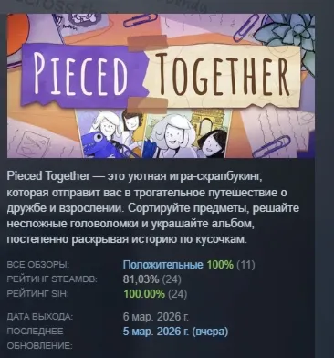 Pieced Together АВТОДОСТАВКА STEAM РОССИЯ