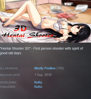 STEAM KEY - Hentai Shooter 3D (18+) - [REGION FREE/GLOBAL] - Auto Delivery