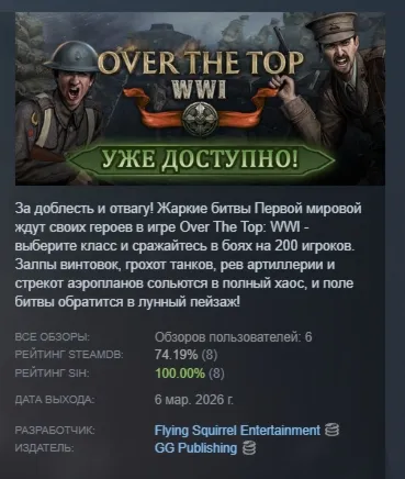 Over The Top: WWI АВТОДОСТАВКА STEAM РОССИЯ
