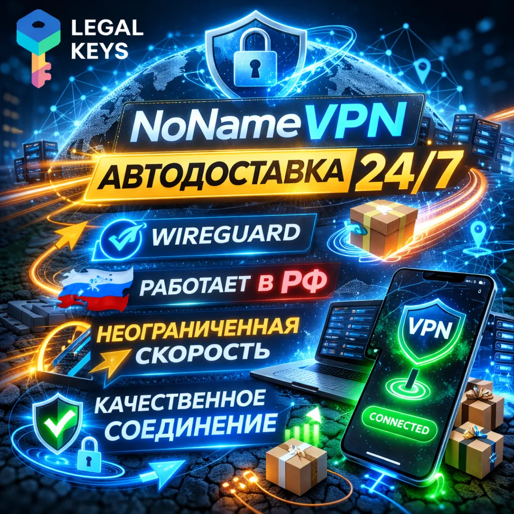 🔥No Name VPN Пробный доступ 24 часа | WireGuard Работает в РФ | Автовыдача
