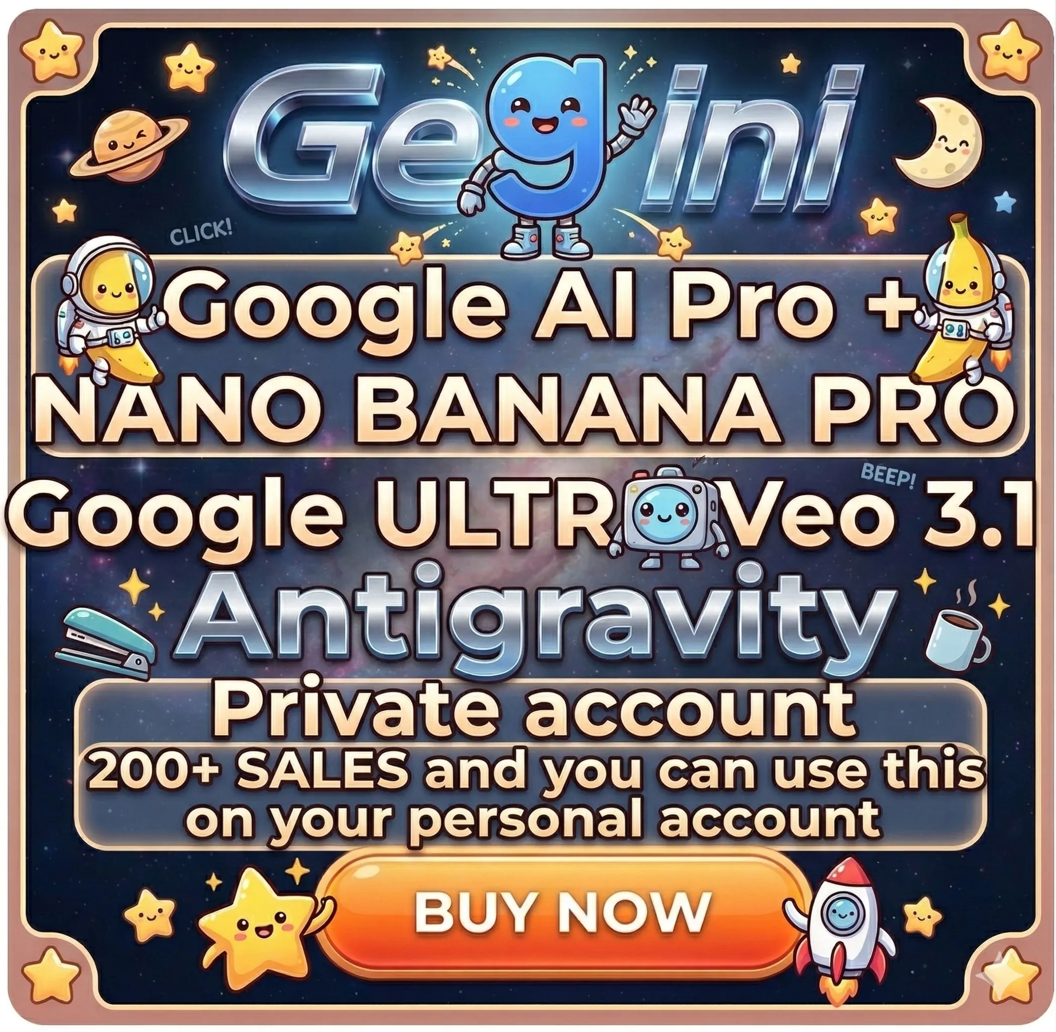 Gemini Google AI Ultra/Pro VEO 3.1 — 45000 кредитов + Antigravity | Полная гарантия