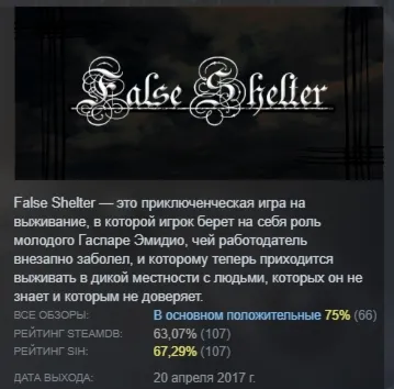 False Shelter АВТОДОСТАВКА STEAM РОССИЯ