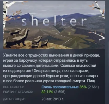 Shelter 1 АВТОДОСТАВКА STEAM РОССИЯ