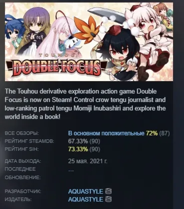 Touhou Double Focus АВТОДОСТАВКА STEAM РОССИЯ