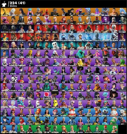 FN (ВСЕ ПЛАТФОРМЫ) 💎 224 скина (41 платный) | 450 VB | Полный доступ 🎁