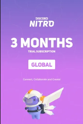 3-месячная пробная подписка Discord Nitro (для всех стран) — цифровой ключ