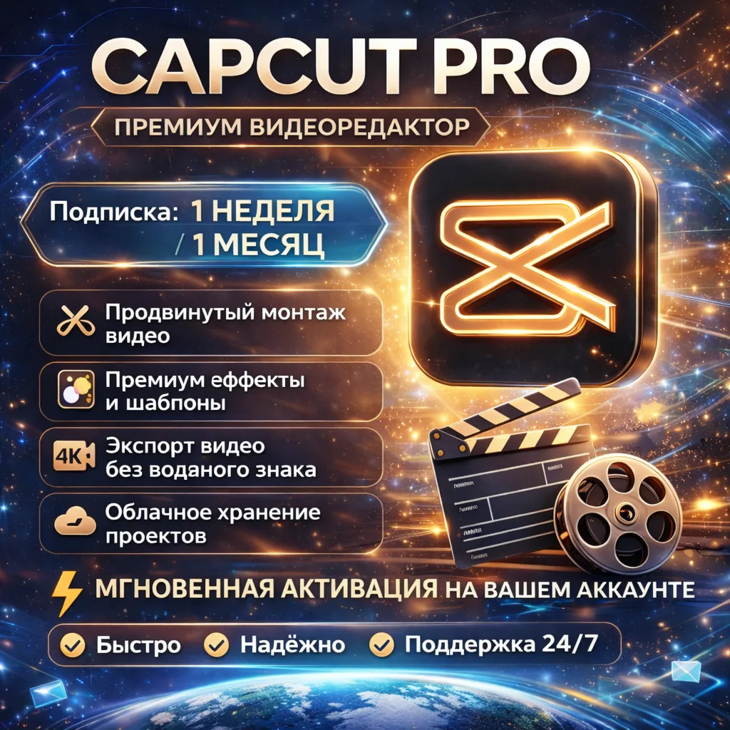 CapCut Pro 1 неделя/1 месяц ПОДПИСКИ НА ВАШ АККАУНТ