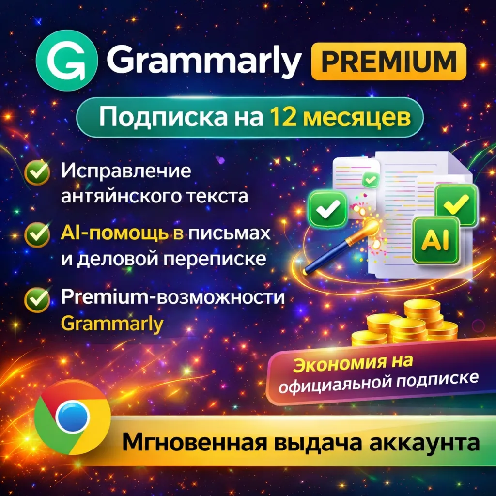 Grammarly Premium | Подписка на 12 месяцев | Моментально | Аккаунт