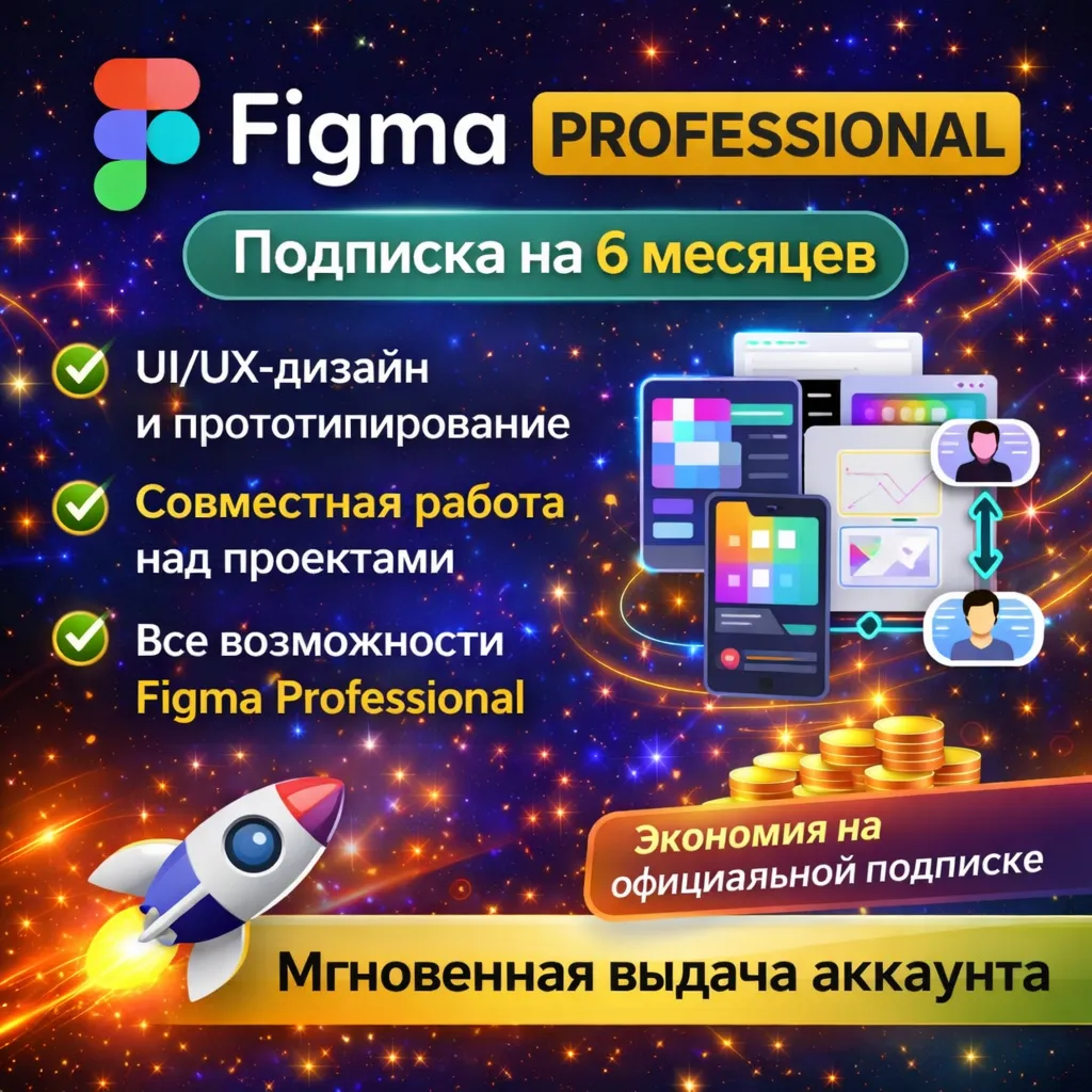 Figma Professional | Подписка на 6 месяцев | Моментально | Аккаунт
