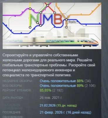 NIMBY Rails АВТОДОСТАВКА STEAM РОССИЯ