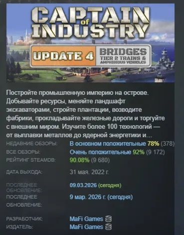 Captain of Industry АВТОДОСТАВКА STEAM РОССИЯ