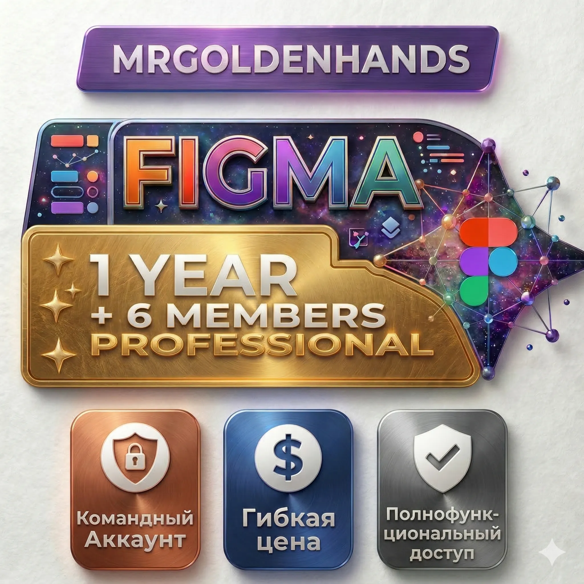 Figma Pro – Полная версия Edu | 6 / 12 месяцев на вашем аккаунте