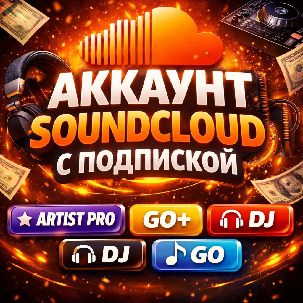 Аккаунт SoundCloud с подпиской Artist Pro / Go+ / DJ / Go