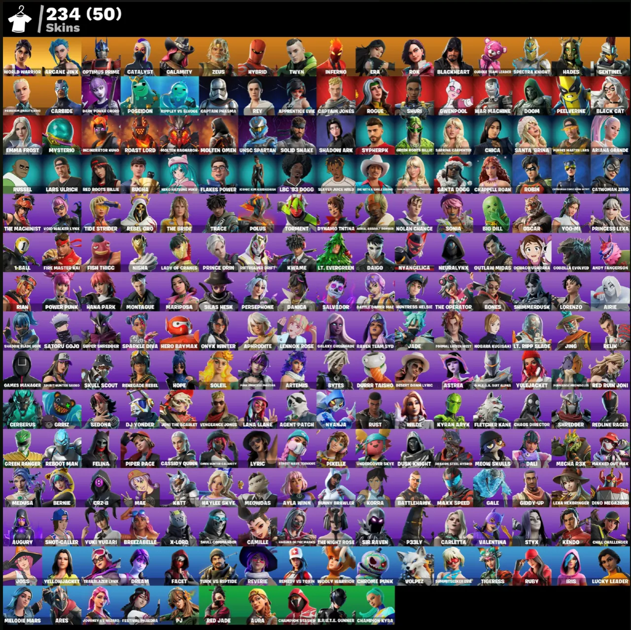 FN (ВСЕ ПЛАТФОРМЫ)  234 скина (50 платных) | Полный доступ  + 2 