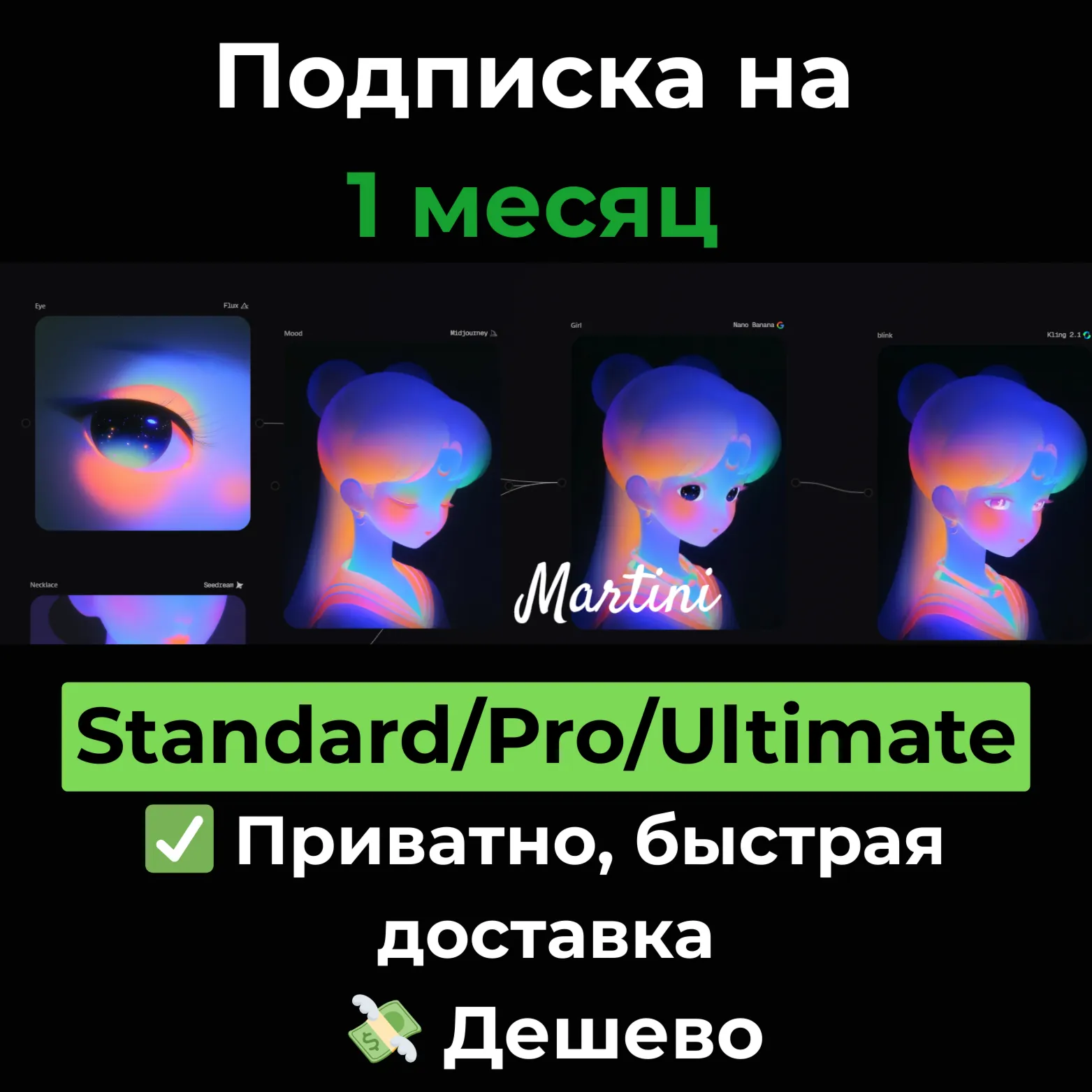 Подписка Martini.art | Martini AI Standard/Pro/Ultimate 1 - 12 месяцев
