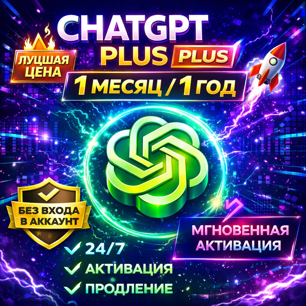 ChatGPT Plus (OpenAI) 1 месяц / 1 год | Активация / Продление | Без Входа в Chat GPT