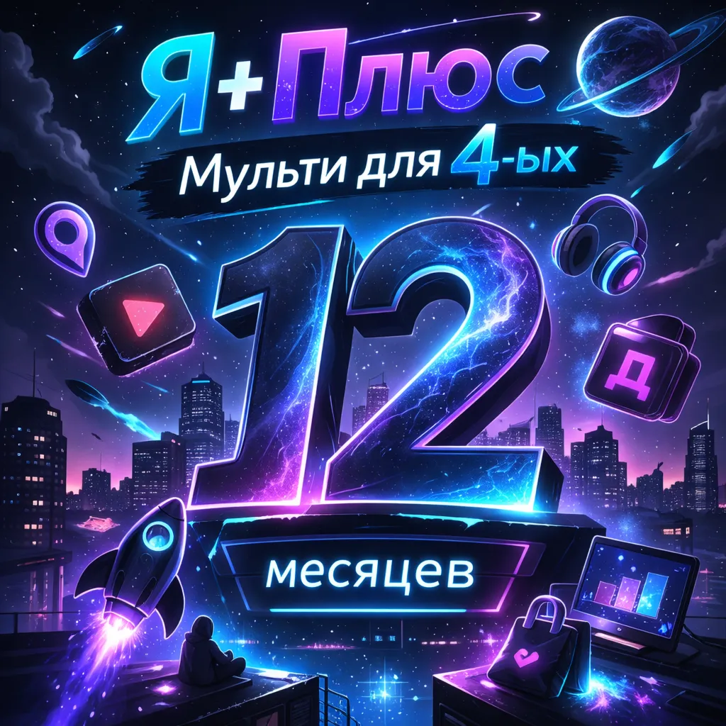 Промокод Я Плюс 12 месяцев для 4 ых (Мульти)