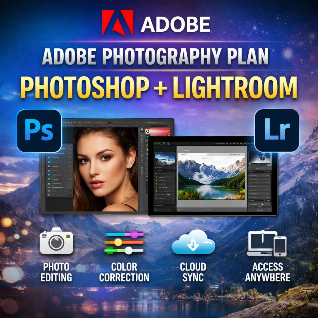 ADOBE PHOTOGRAPHY PLAN PHOTOSHOP + LIGHTROOM 1/3/12 МЕСЯЦЕВ