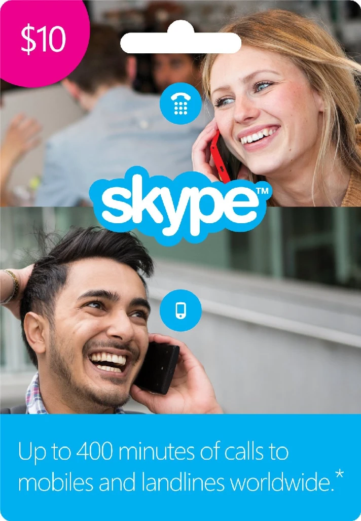 $10 Skype Credit Gift Card (GRAND SALE)