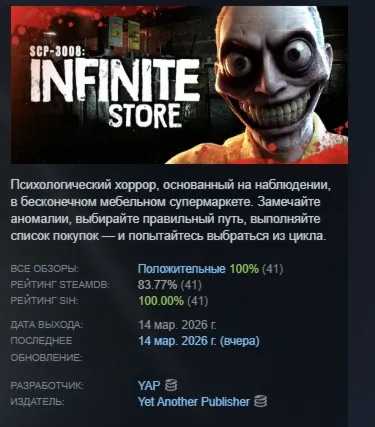 SCP-3008: Infinite Store АВТОДОСТАВКА STEAM РОССИЯ
