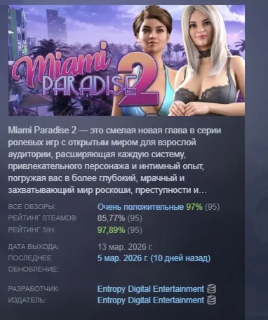 Miami Paradise 2 АВТОДОСТАВКА STEAM РОССИЯ