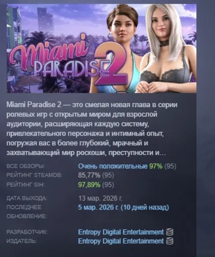Miami Paradise 2 АВТОДОСТАВКА STEAM РОССИЯ