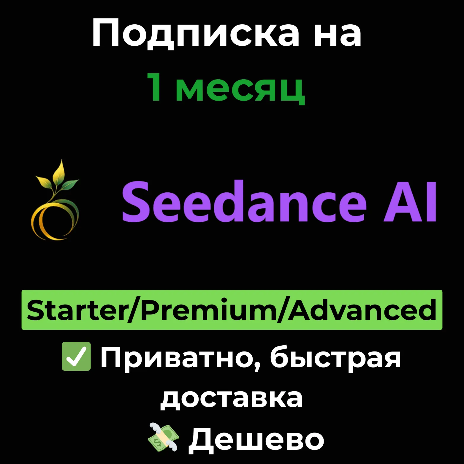 Подписка Seedance AI | Starter/Premium/Advanced 1 месяц