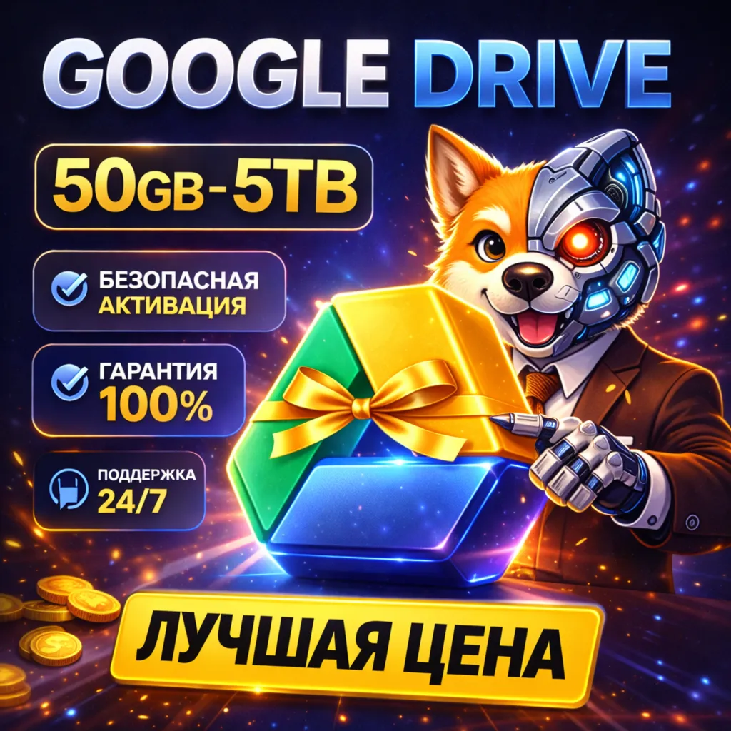 Google Drive Облако 50 ГБ–5 ТБ | Выделенный аккаунт или Апгрейд | Без абонплаты