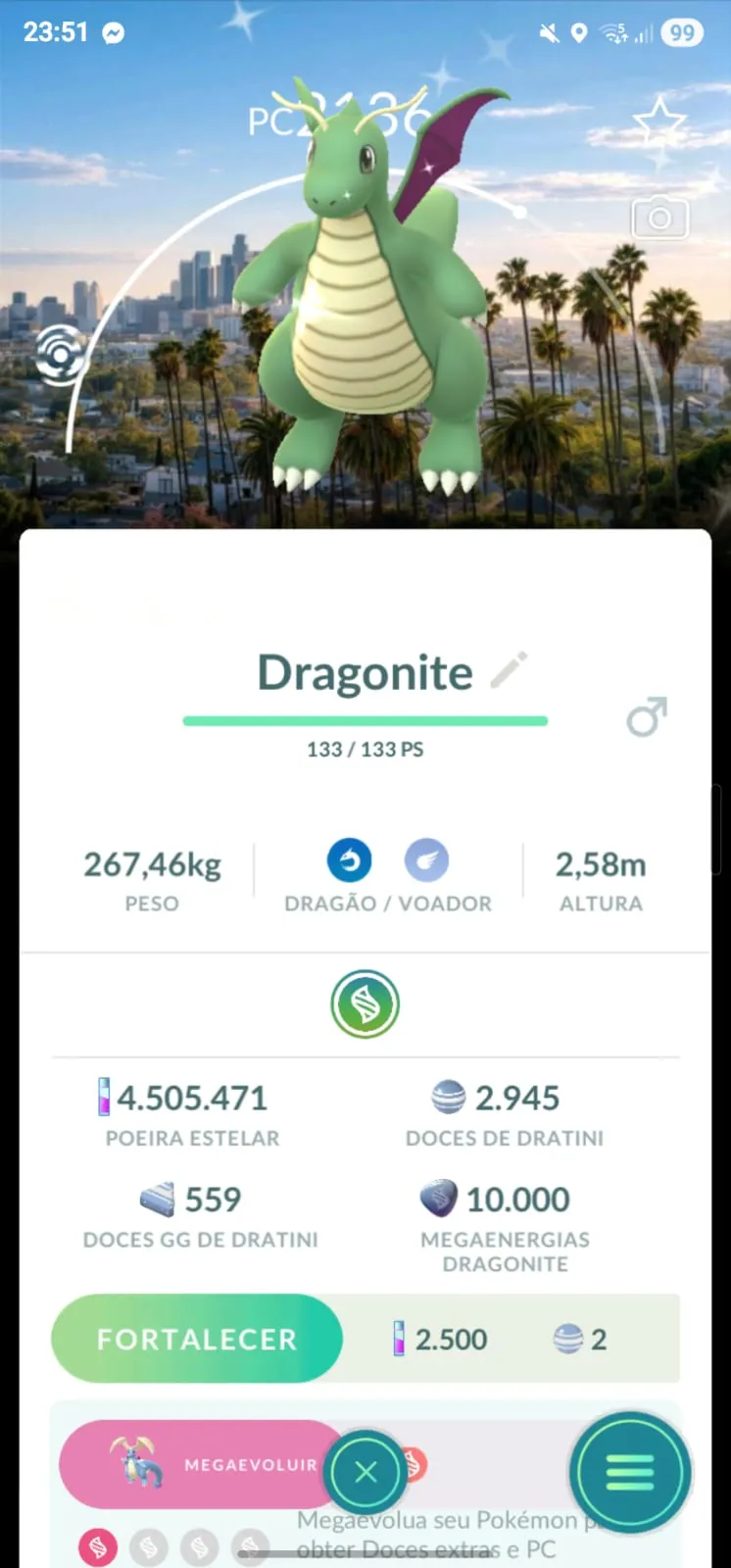 Dragonite Shiny Los Angeles Background - Pokemon Go