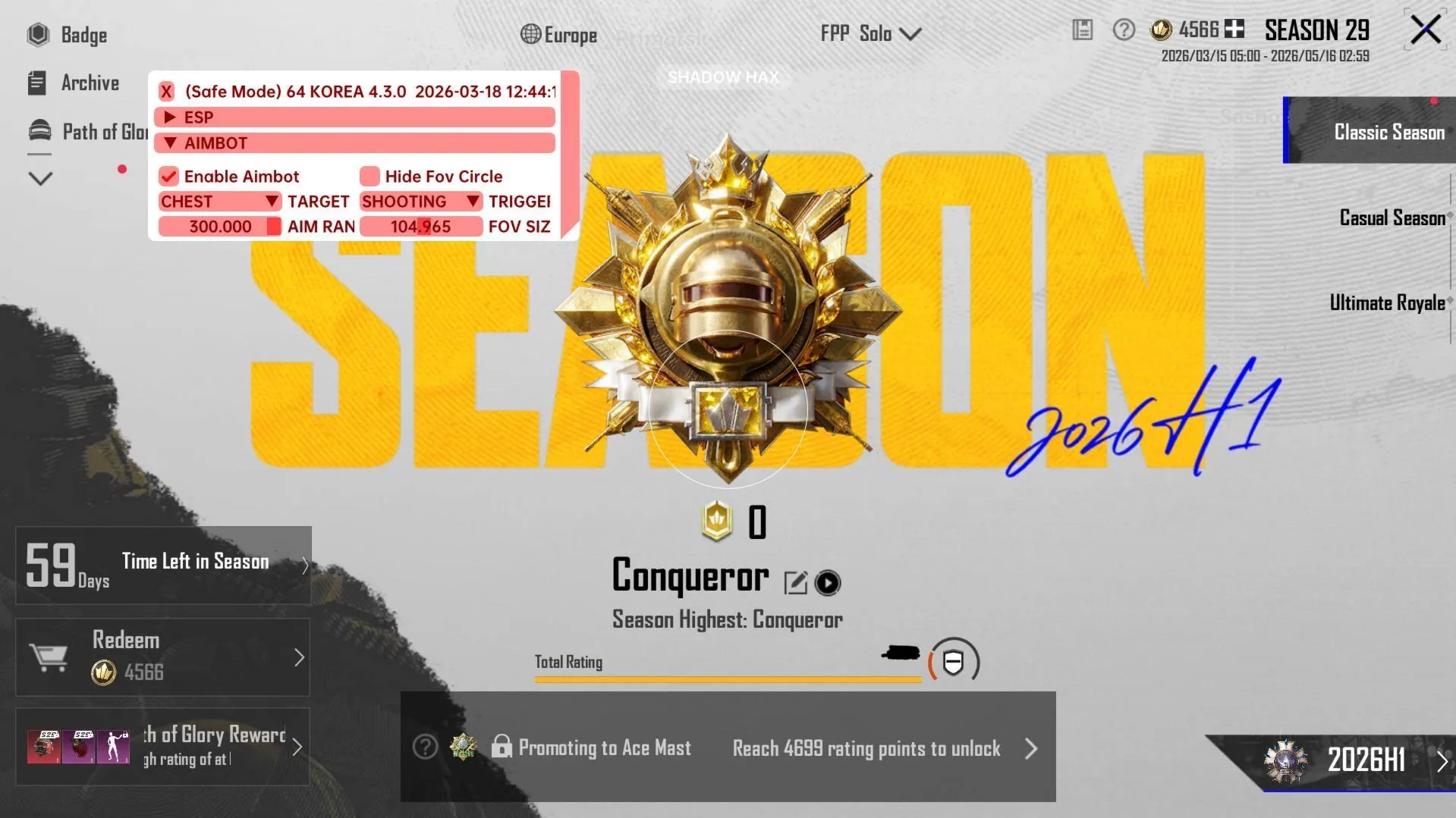 Рабочий чит Shadow Pubg Mobile с обходом эмуляторов MuMu / LD / BlueStacks