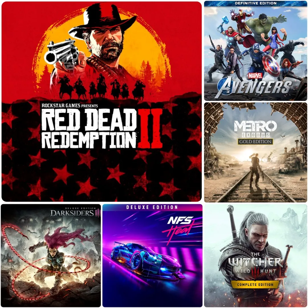✅ Сборник [32 Игр] Rdr 1&2 + Metro + Far Cry + The Witcher и Еще | Xbox One & Series
