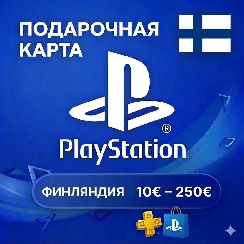  Карта PlayStation (PSN) 10-250 EUR (Евро) ФИНЛЯНДИЯ (FI)