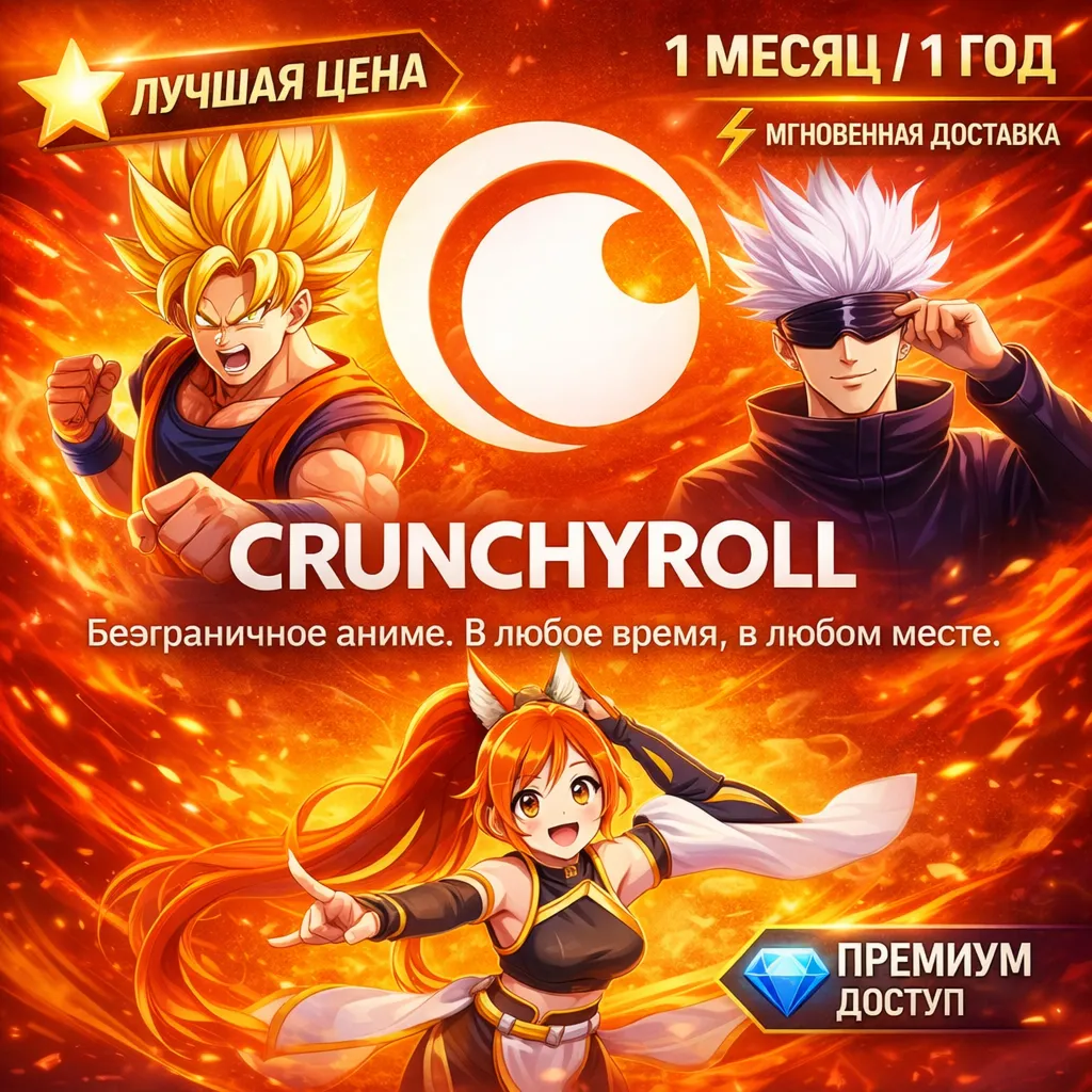 Crunchyroll Mega Fan – 1–12 месяцев – Аккаунт или попол