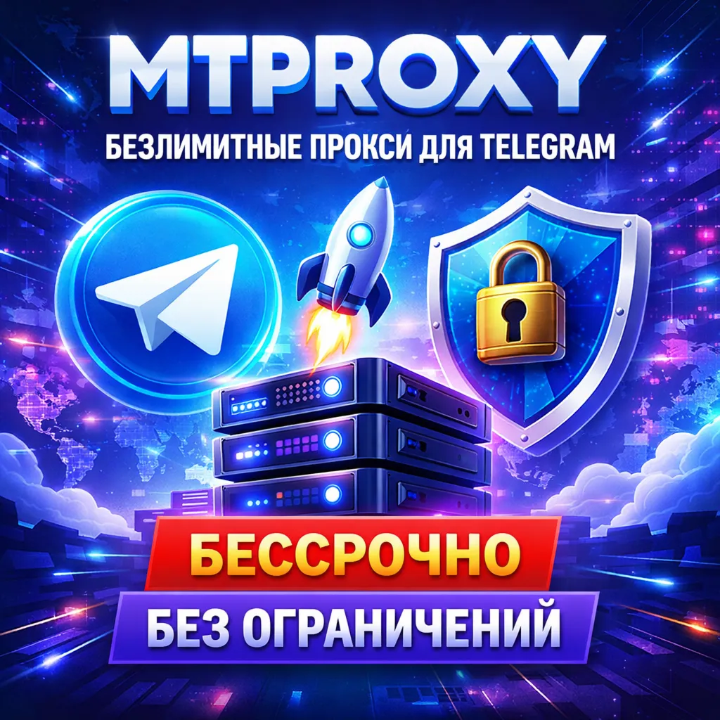 MTPPROXY — Безлимитные прокси для Telegram (Бессрочные)