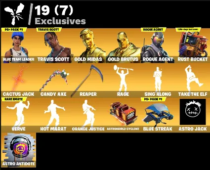 FN | Blue Team Leader 💎 Travis Scott | Gold Midas | 97 skins (38 paid) | 650 VB + 🎁
