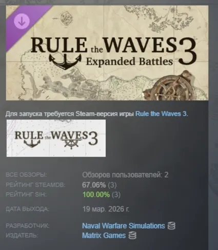 Rule the Waves 3: Expanded Battles DLC АВТОДОСТАВКА STEAM РОССИЯ