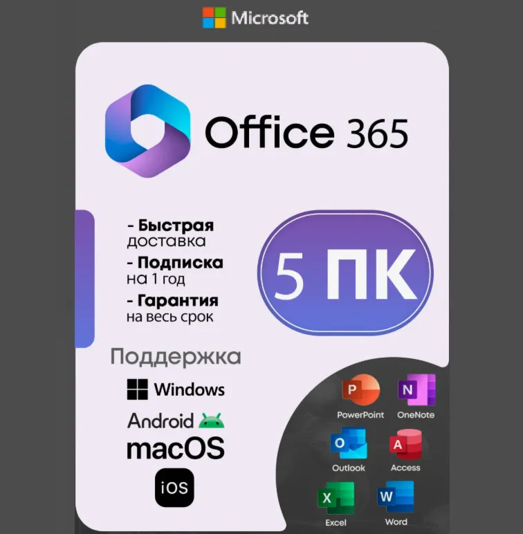 Office 365 Pro Plus | 5 устройств |✅Партнер Microsoft| Купить лицензионный аккаунт