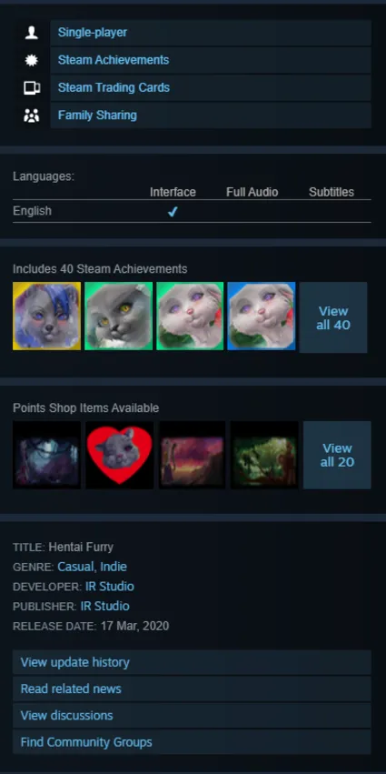 STEAM KEY - Hentai Furry - [РФ + REGION FREE/GLOBAL] - Автодоставка