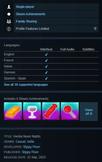 STEAM KEY - Hentai Neon Nights (18+) - [РФ + REGION FREE/GLOBAL] - Автодоставка