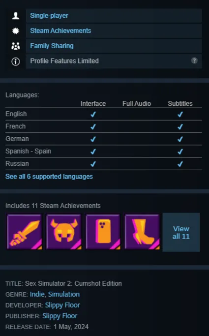 STEAM KEY - Sex Simulator 2: Cumshot Edition (18+) - [РФ + REGION FREE/GLOBAL] - Авто