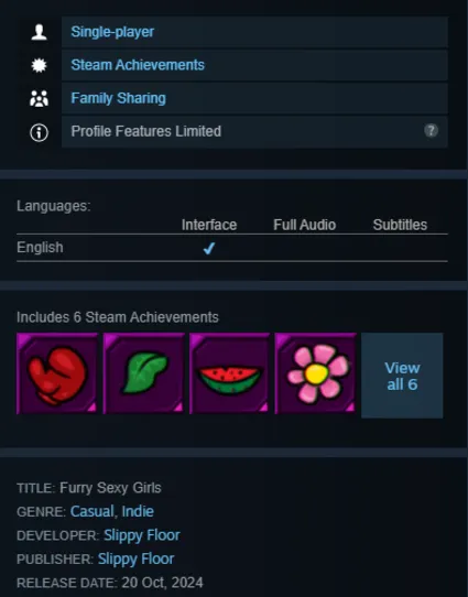 STEAM KEY - Furry Sexy Girls (18+) - [РФ + REGION FREE/GLOBAL] - Автодоставка