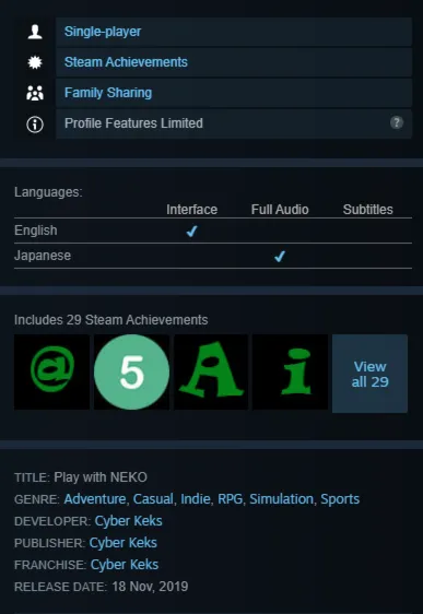 STEAM KEY - Play with NEKO (18+) - [РФ + REGION FREE/GLOBAL] - Автодоставка