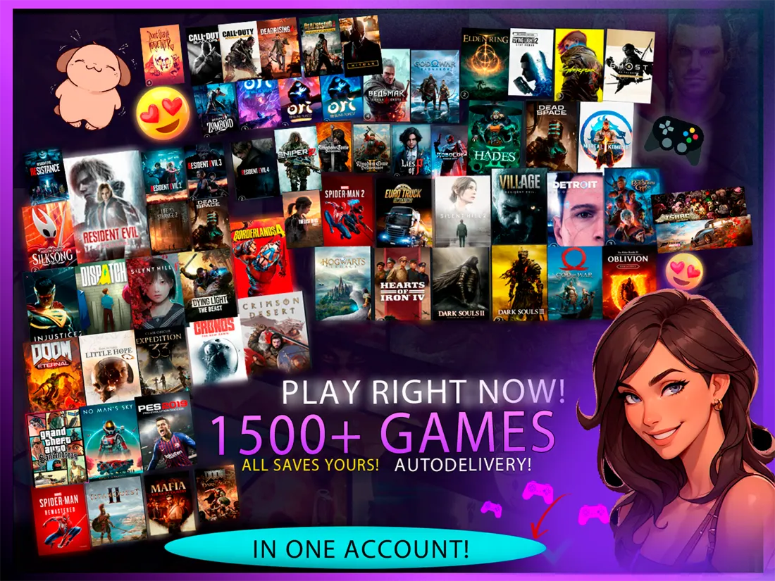 CRIMSON DESERT +  1500 ИГР  + 11 ЧАСТЕЙ РЕСИДЕНТА   I ВСЕ ИГРЫ В 1 АККАУНТЕ